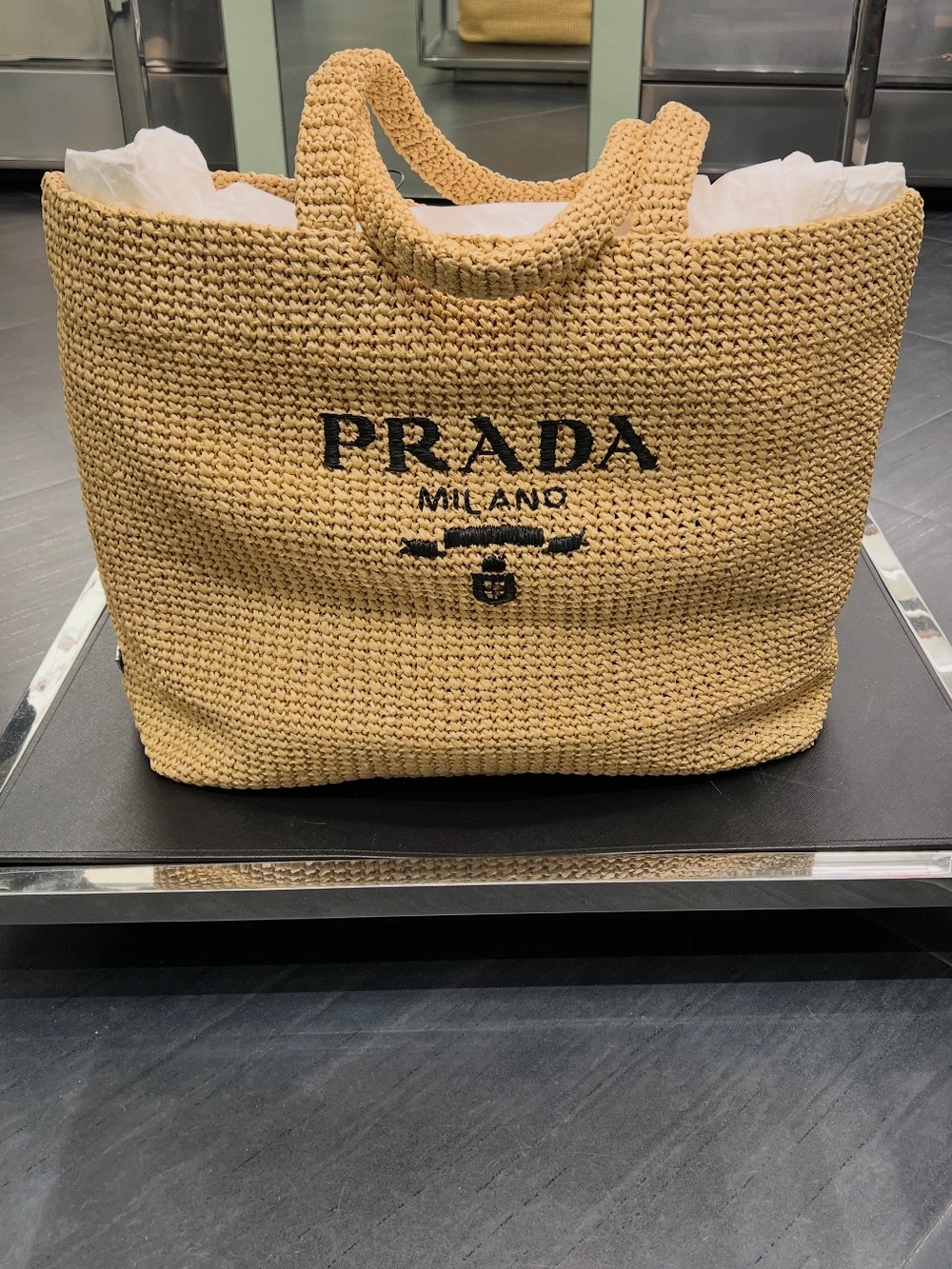 Brand new PRADA Large Crochet Tote Bag